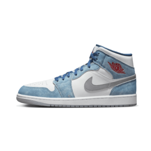 Air Jordan 1 Mid French Blue Fire Red