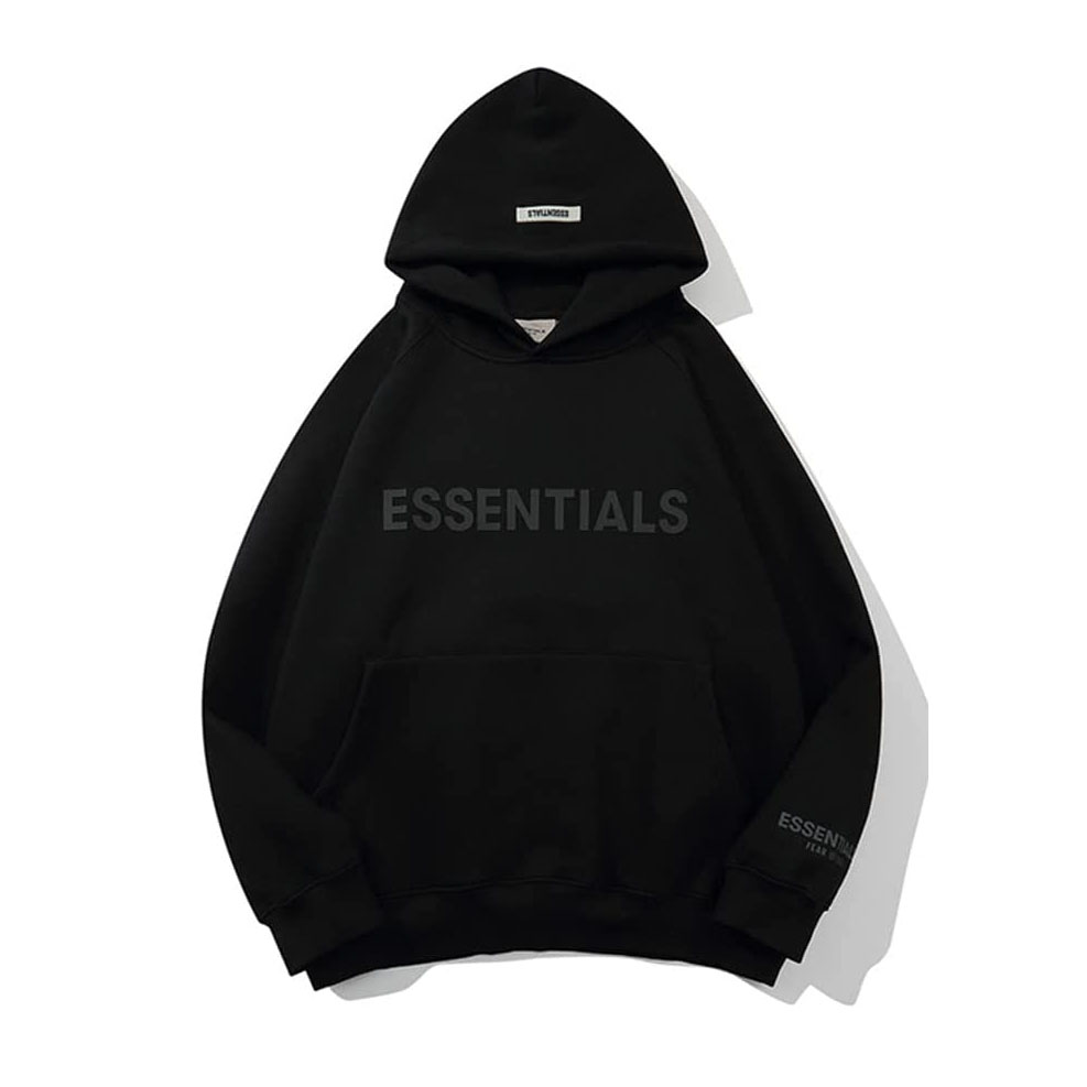 Fear of God Essentials Hoodie Applique Logo Black